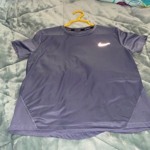 violet purple women’s nike running shirt, dry fit